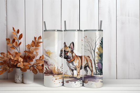 Tumbler Watercolor French bulldog