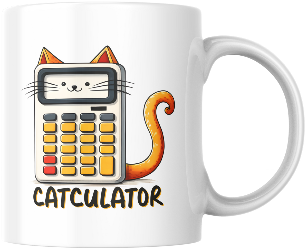 “Catculator” – Grappige katten-mok met woordgrap