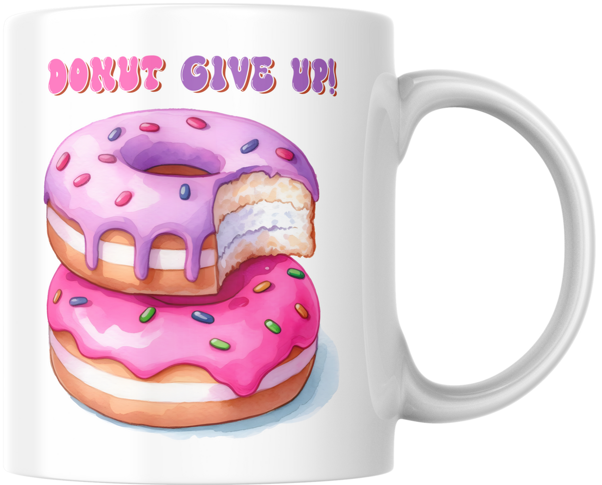 “Donut Give Up!” – Zoete motivatie-mok