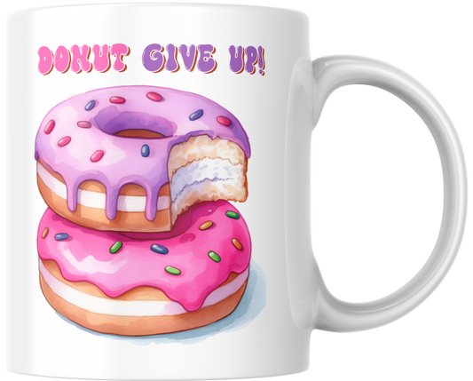“Donut Give Up!” – Zoete motivatie-mok