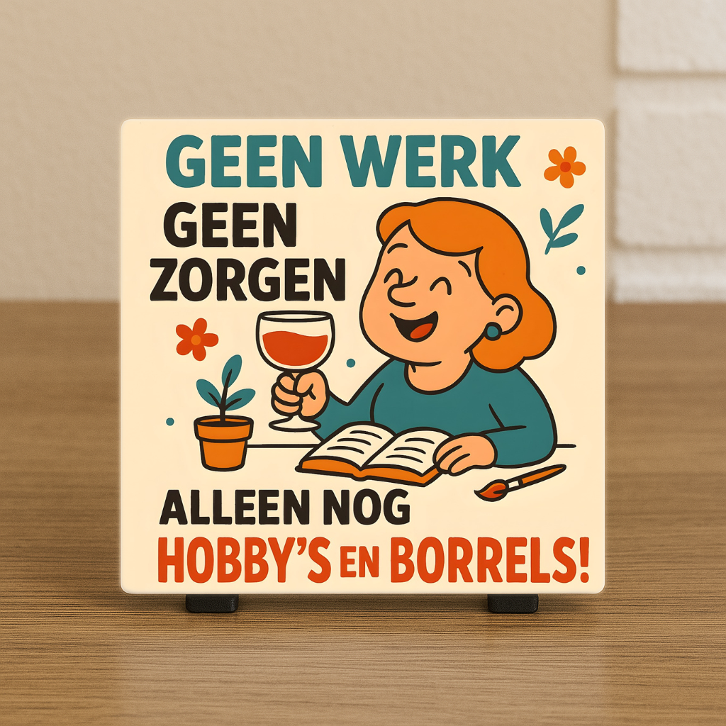 Spreuktegeltje Geen Werk Geen Zorgen