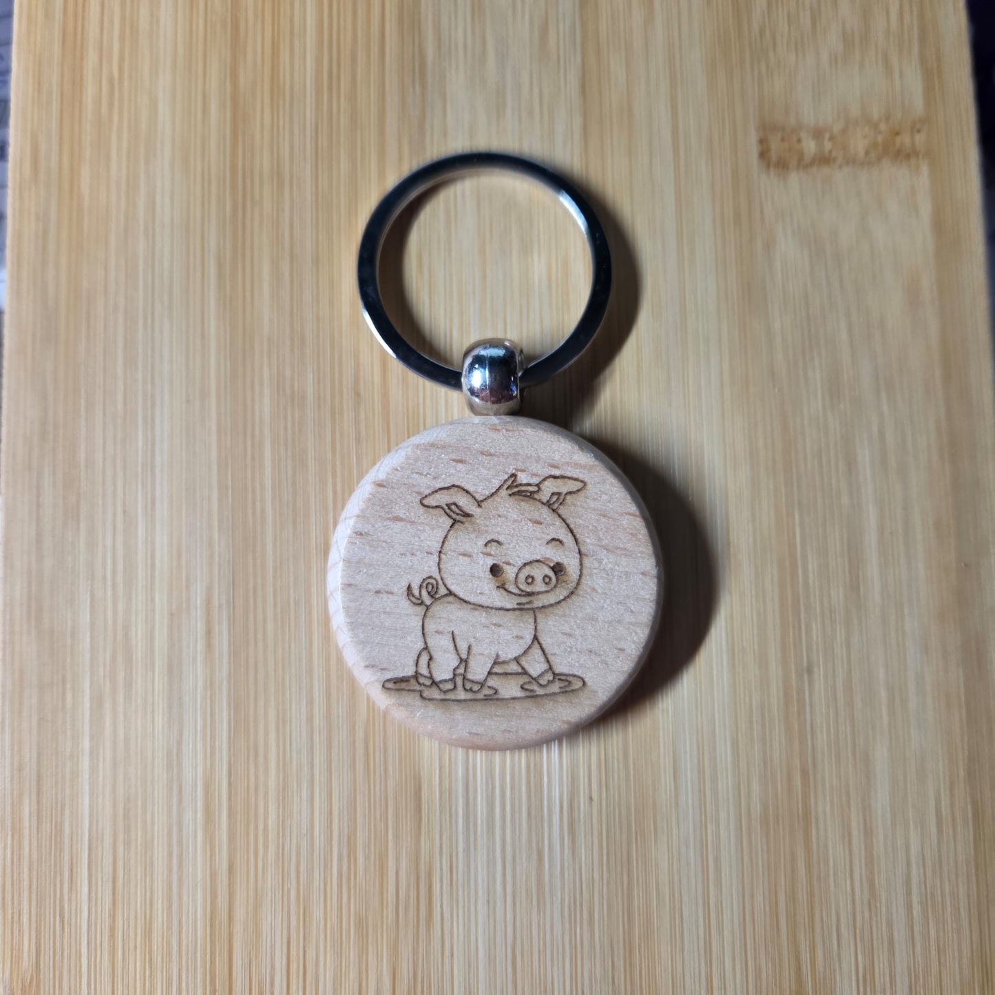 Houten sleutelhanger met dieren