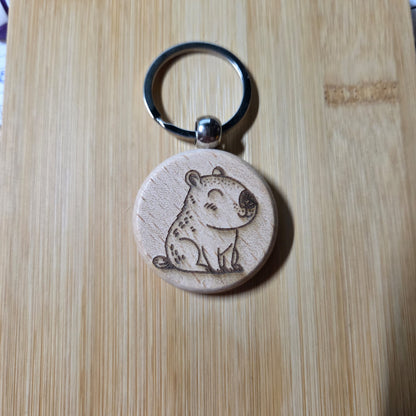 Houten sleutelhanger met dieren