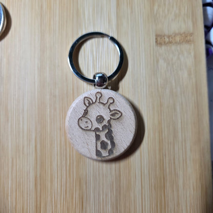 Houten sleutelhanger met dieren