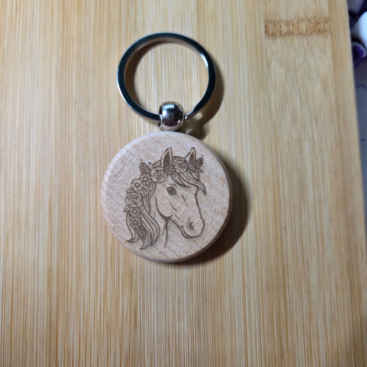 Houten sleutelhanger met dieren