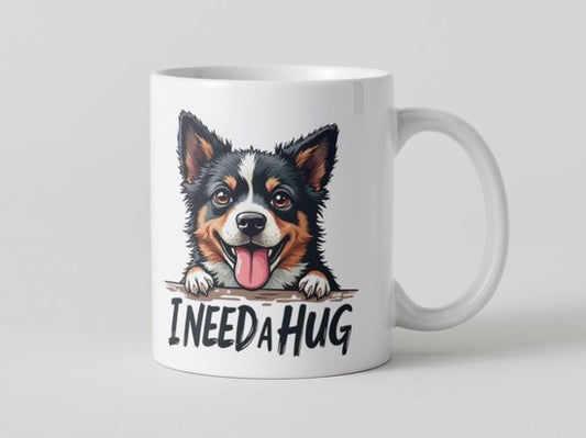 Mok I Need a Hug – Grappige Hond Beker 330ml | Schattige Koffiemok voor Hondenliefhebbers