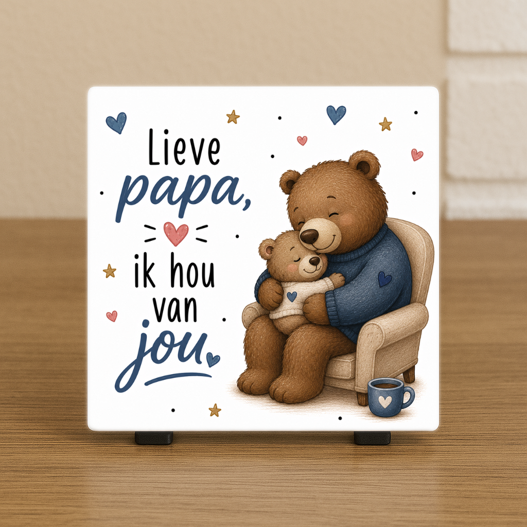 Spreuktegeltje - Lieve papa ik hou van jou