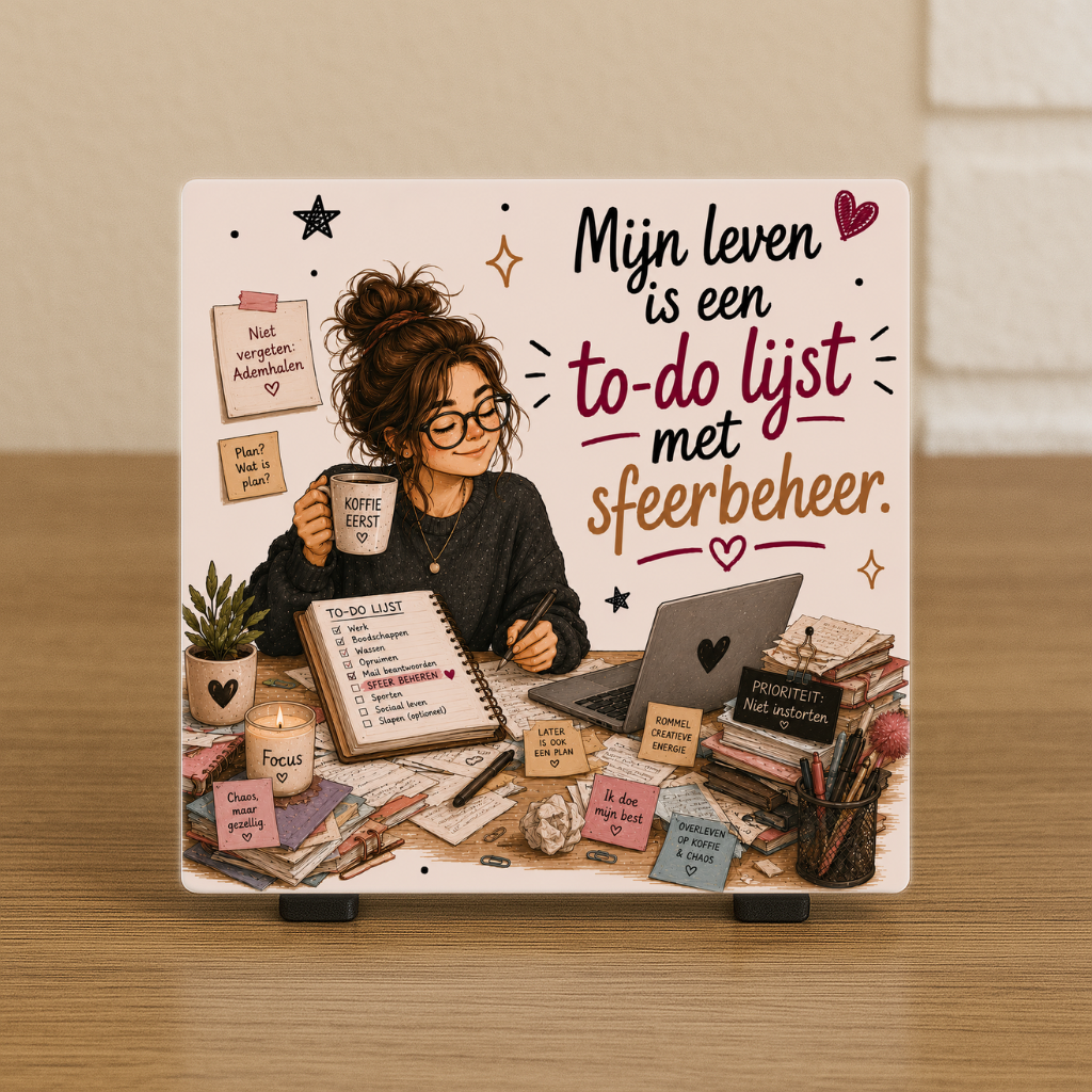 Spreuktegeltje: Mijn leven is een to-do-lijst