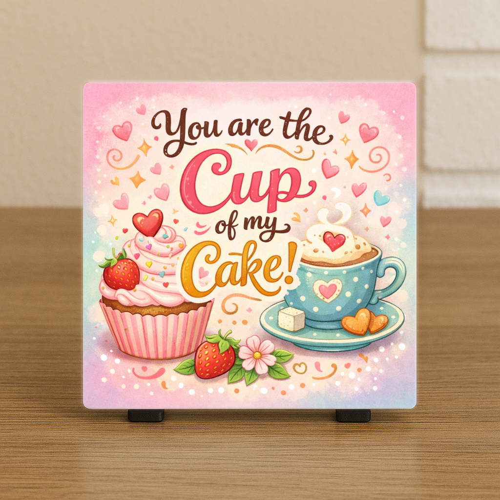Spreuktegeltje “You Are the Cup of My Cake”