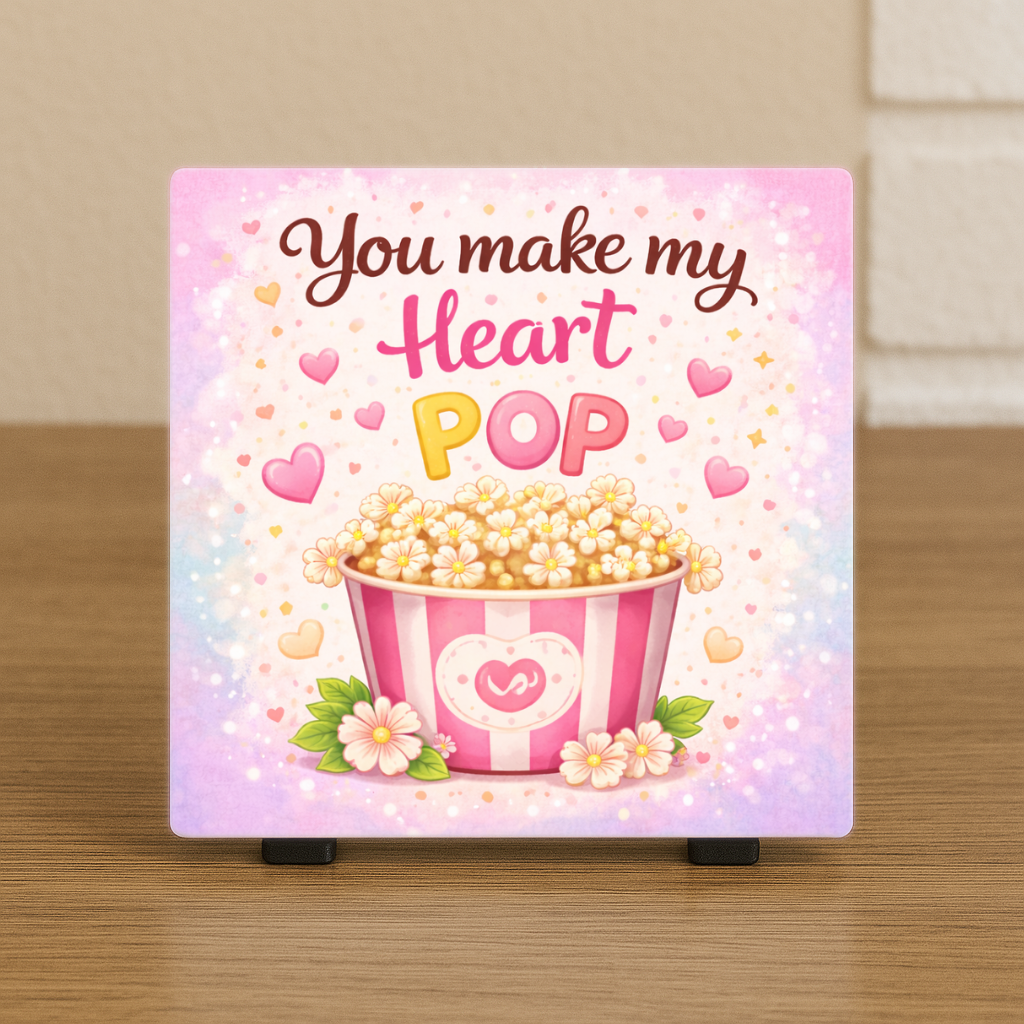 Spreuktegeltje “You Make My Heart Pop”